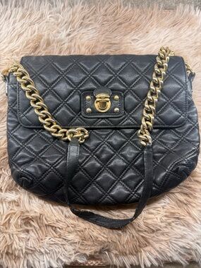 Marc Jacobs Black Quilted Leather Chain-Handle Women's Shoulder Bag